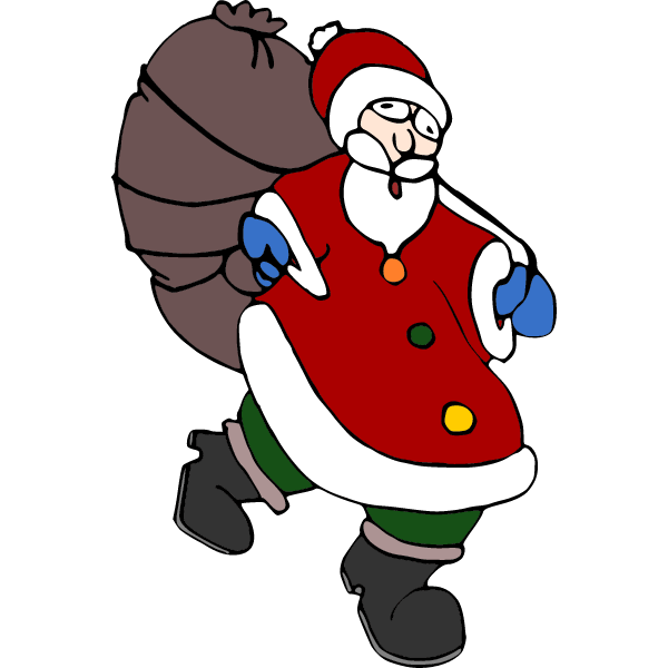 Santa with sack Free SVG